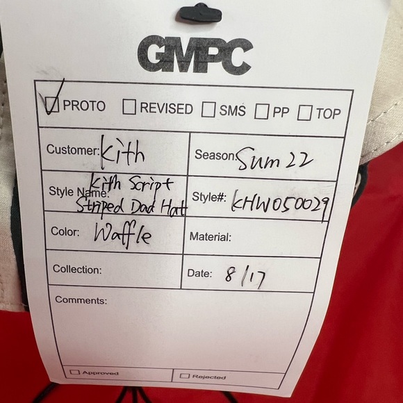 KITH SCRIPT STRIPED DAD HAT-waffle - Picture 5 of 7